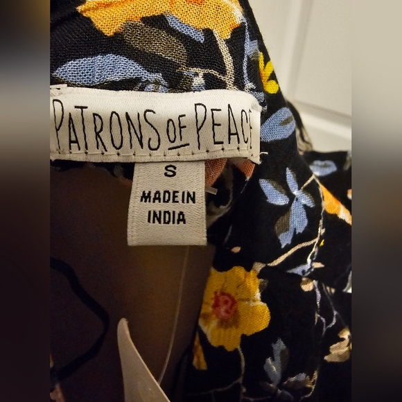 Patrons Of Peace NWT Floral Open Tie-Front Women's Cardigan 100% Rayon Sz S - Picture 3 of 9